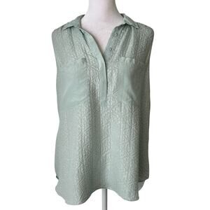 Rebecca Taylor light blue silk sleeveless top size 4